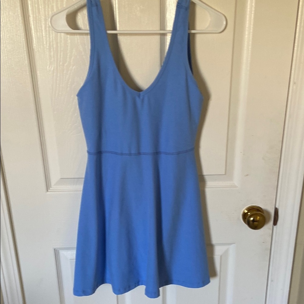 Beyond Yoga Blue Spacedye Movement Dress with pockets & shorts